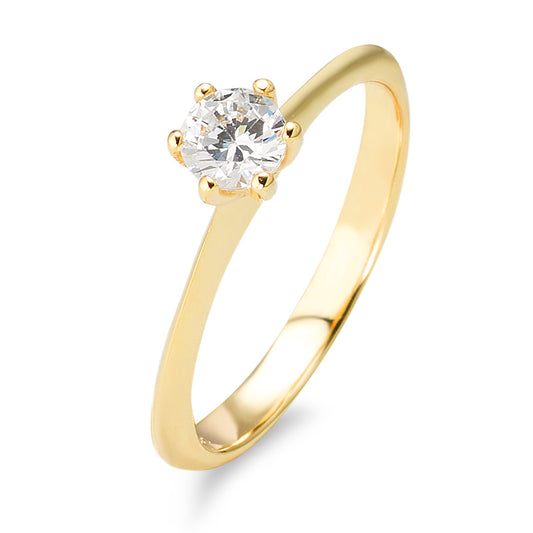 Solitaire ring 375/9 krt geel goud Zirkonia Ø4.5 mm