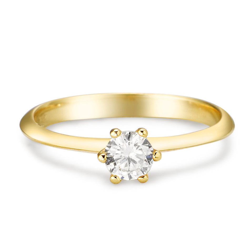 Solitaire ring 375/9 krt geel goud Zirkonia Ø4.5 mm