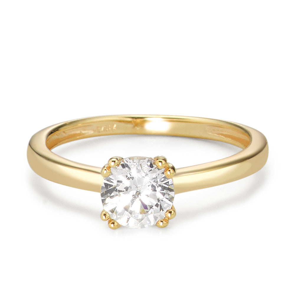 Solitaire ring 375/9 krt geel goud Zirkonia Ø5.5 mm