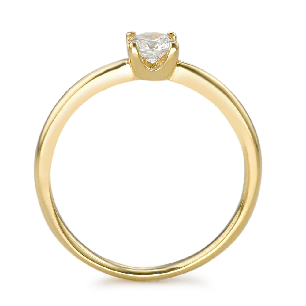 Solitaire ring 375/9 krt geel goud Zirkonia Ø3.8 mm