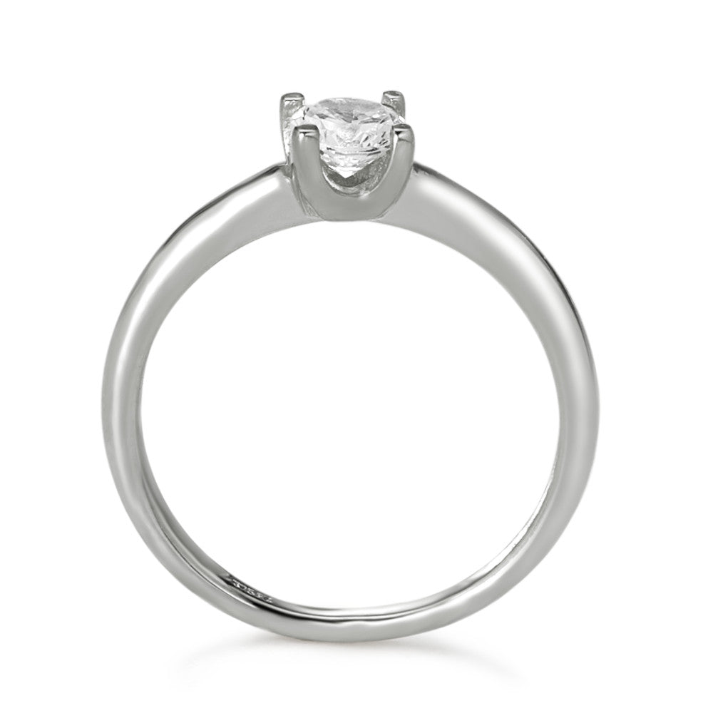 Solitaire ring 375/9 krt witgoud Zirkonia Ø3.8 mm