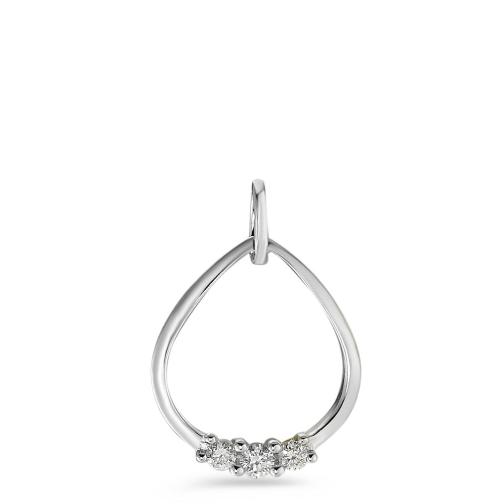 Hanger 750/18K witgoud Diamant wit, 0.07 ct, 3 Steen, [Brillant], w-si