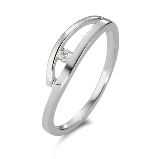 Ring 750/18K krt witgoud Diamant wit, 0.03 ct, [Brillant], w-si