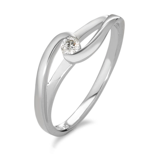 Ring 750/18K witgoud Diamant wit, 0.08 ct, [Brillant], w-si