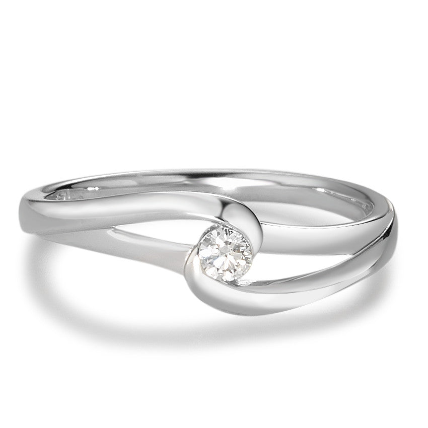 Ring 750/18K witgoud Diamant wit, 0.08 ct, [Brillant], w-si