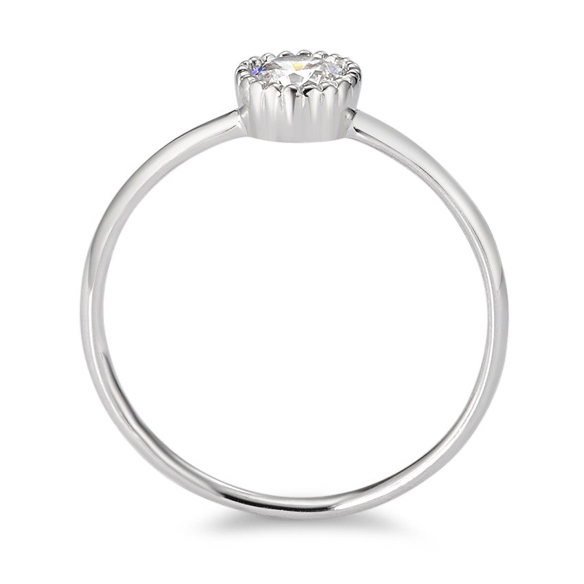 Solitaire ring 375/9K witgoud Zirkonia wit Ø5.7 mm