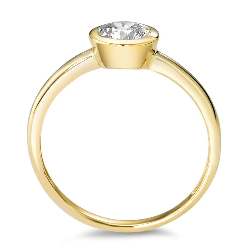 Solitaire ring 375/9K geel goud Zirkonia wit Ø6.7 mm