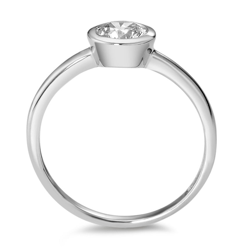 Solitaire ring 375/9 krt witgoud Zirkonia wit Ø7 mm