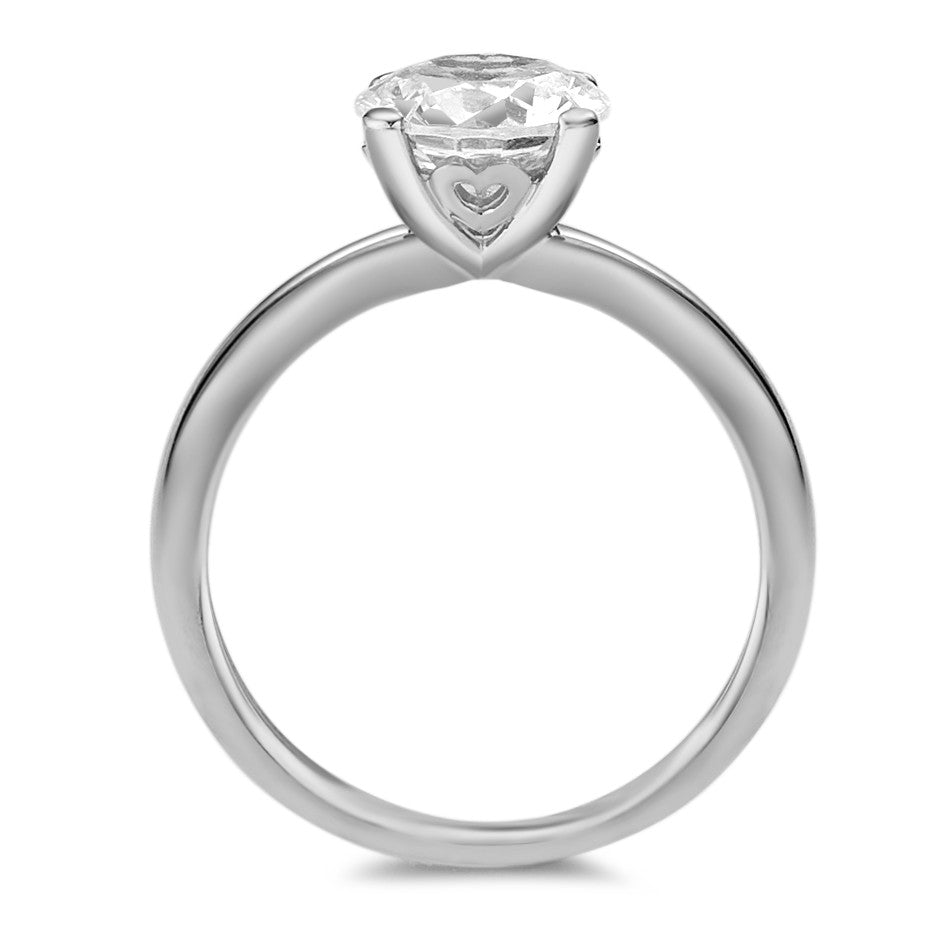 Solitaire ring 375/9 krt witgoud Zirkonia wit Ø7 mm