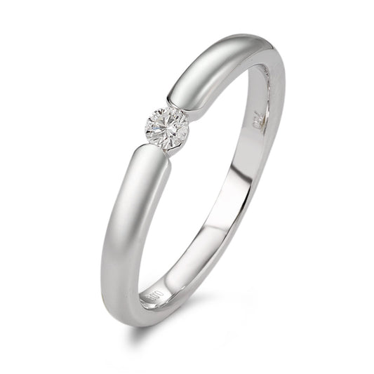 Solitaire ring 750/18K krt witgoud Diamant wit, 0.08 ct, [Brillant], w-si