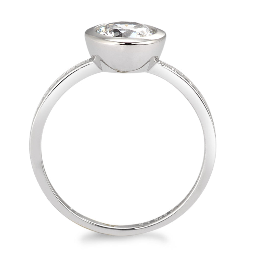 Solitaire ring 375/9 krt witgoud Zirkonia wit Ø8 mm