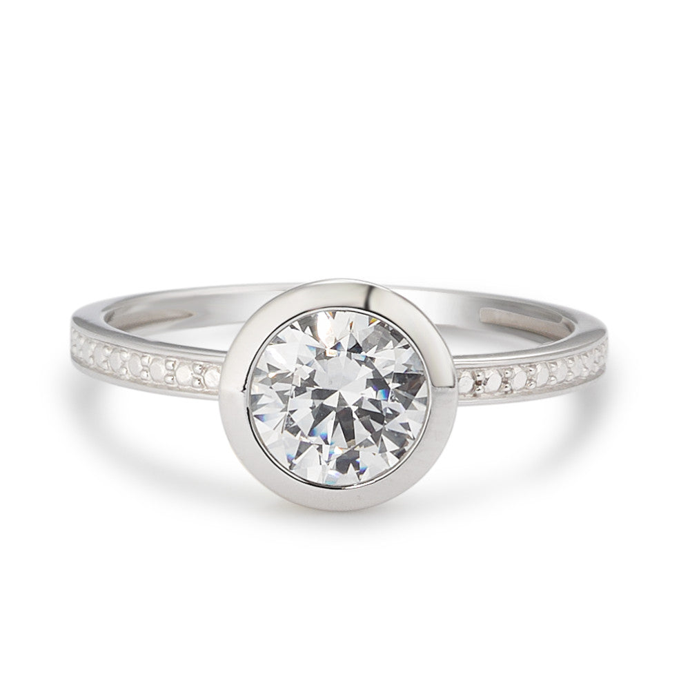 Solitaire ring 375/9 krt witgoud Zirkonia wit Ø8 mm