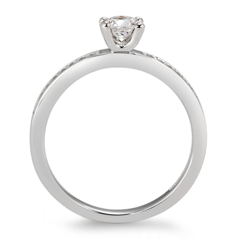 Solitaire ring 375/9 krt witgoud Zirkonia wit, 17 Steen Ø4 mm