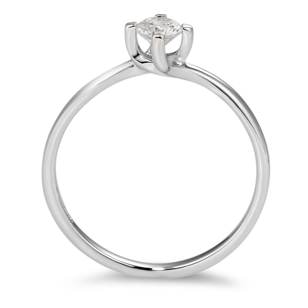 Solitaire ring 375/9 krt witgoud Zirkonia wit Ø3.5 mm