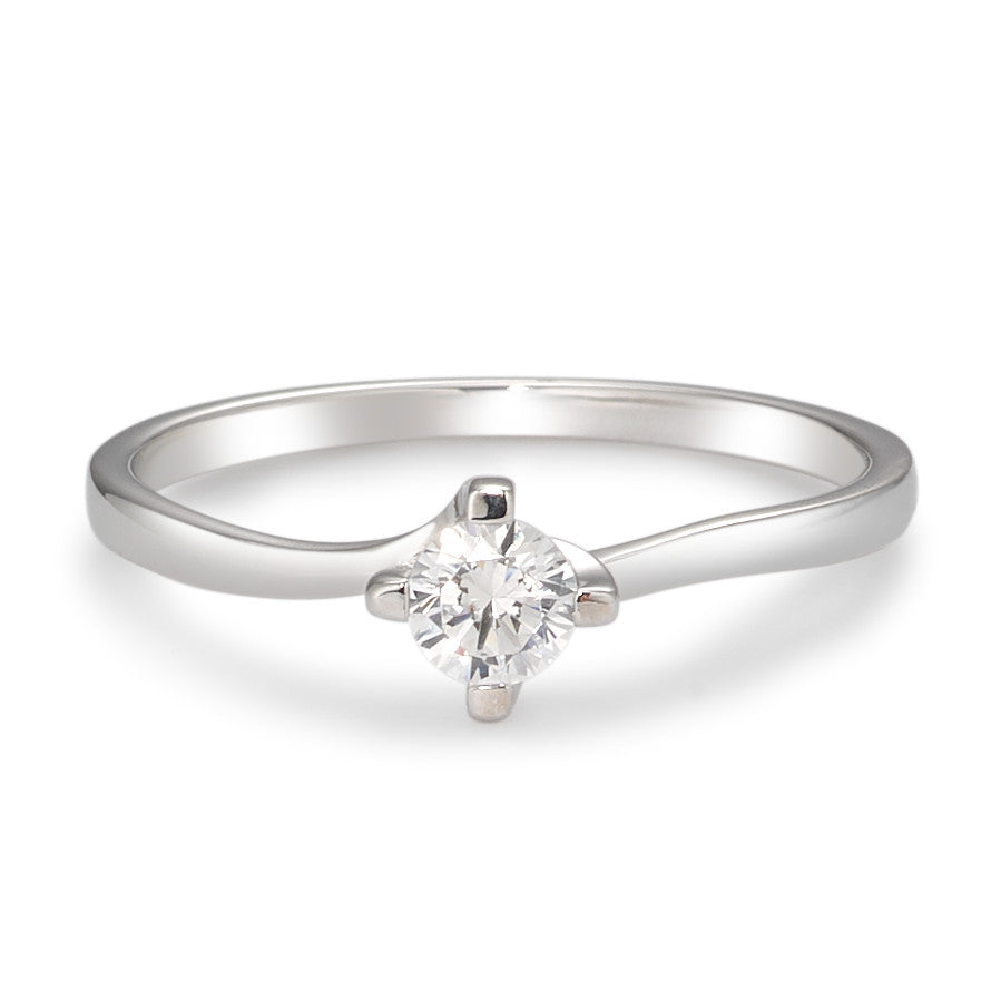 Solitaire ring 375/9 krt witgoud Zirkonia wit Ø3.5 mm