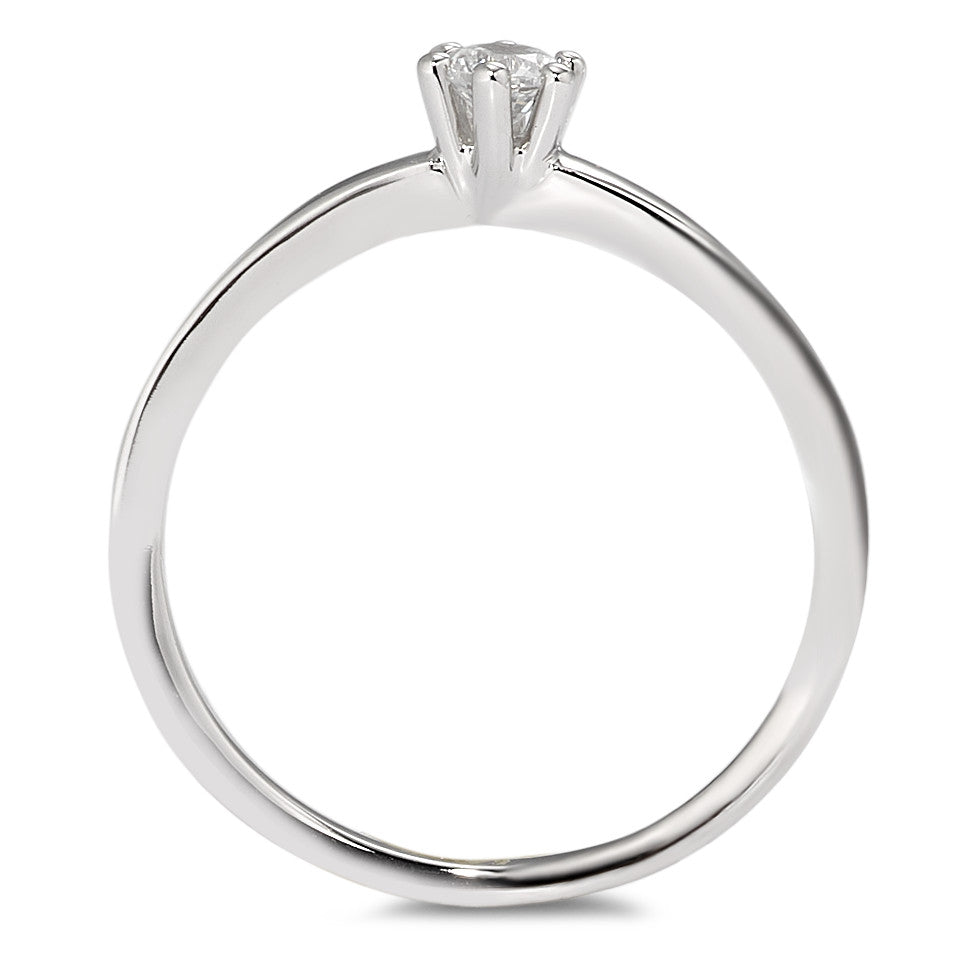 Solitaire ring 375/9 krt witgoud Zirkonia wit Ø3.4 mm