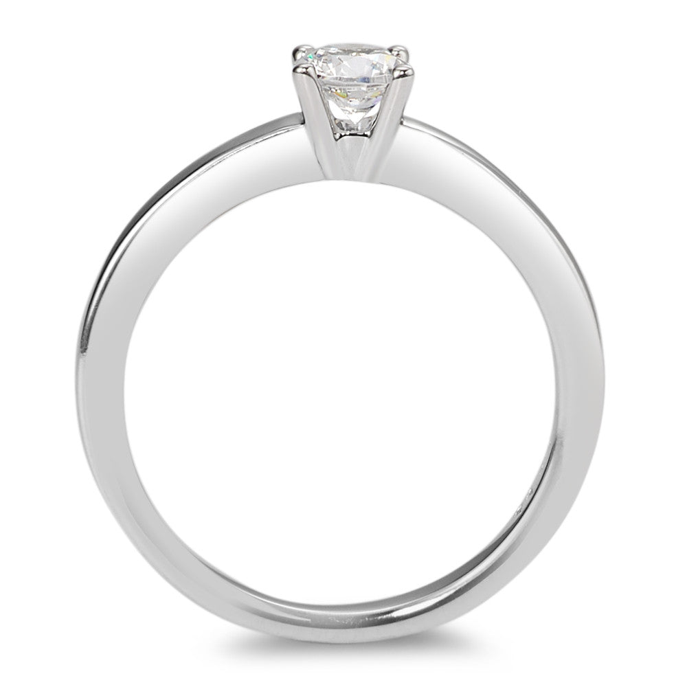 Solitaire ring 375/9 krt witgoud Zirkonia wit Ø4 mm