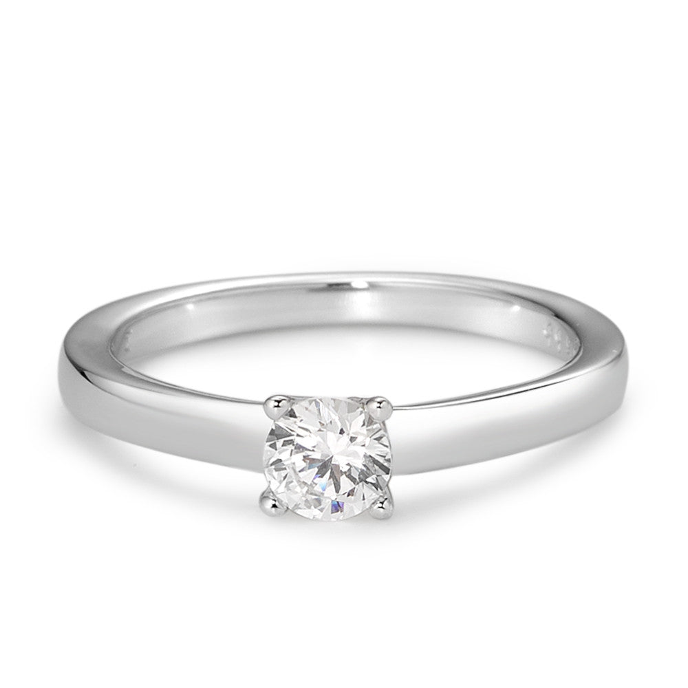 Solitaire ring 375/9 krt witgoud Zirkonia wit Ø4 mm