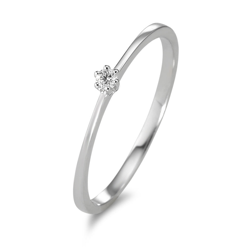 Solitaire ring 750/18K witgoud Diamant 0.03 ct, w-si