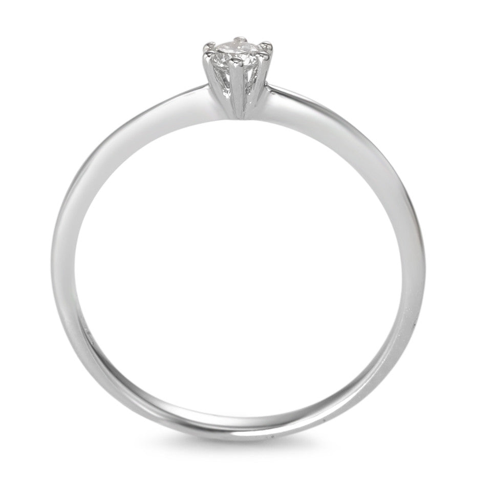 Solitaire ring 750/18K witgoud Diamant 0.10 ct, w-si