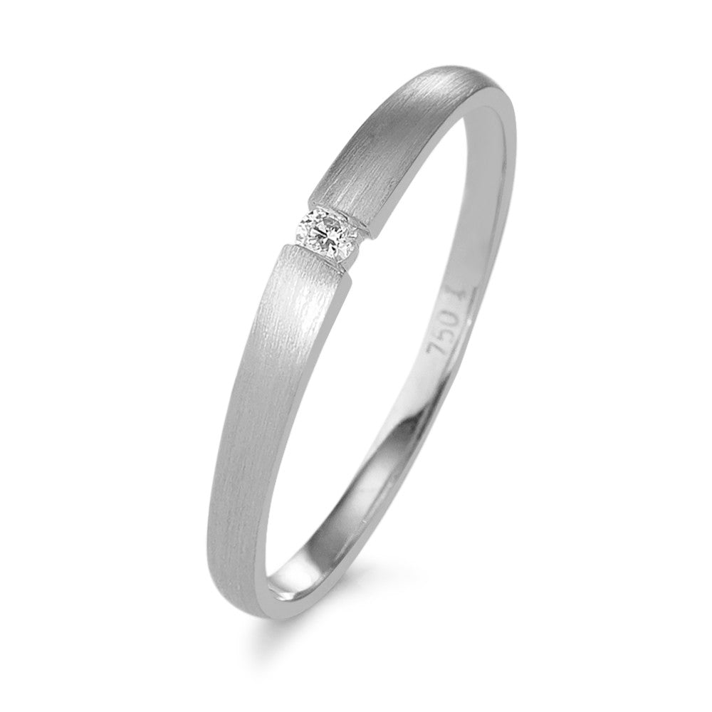 Solitaire ring 750/18K witgoud Diamant 0.03 ct, w-si