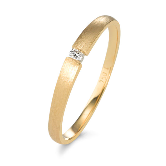 Solitaire ring 750/18 krt geel goud Diamant 0.03 ct, w-si