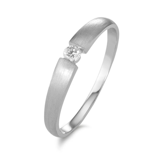 Solitaire ring 750/18K krt witgoud Diamant 0.06 ct, w-si