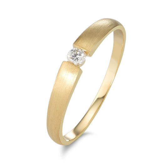 Solitaire ring 750/18 krt geel goud Diamant 0.06 ct, w-si