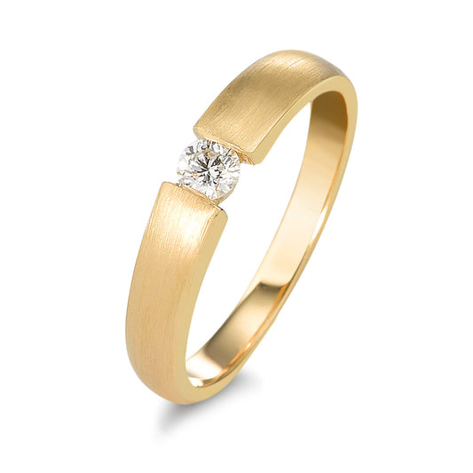 Solitaire ring 750/18 krt geel goud Diamant 0.10 ct, w-si