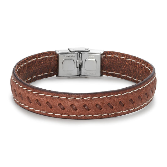 Armband Leder, Roestvrijstaal 21 cm