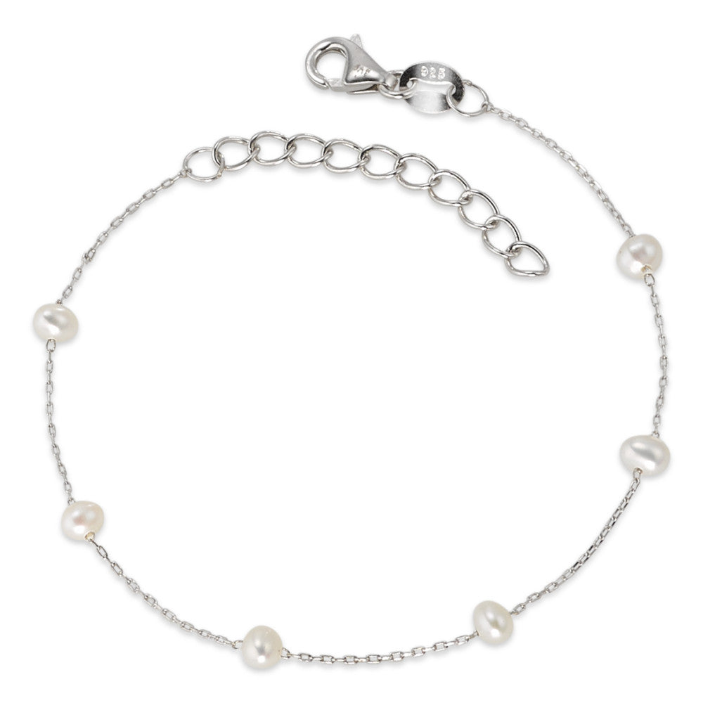 Armband Zilver Gerhodineerd zoetwater Parel 15-18 cm