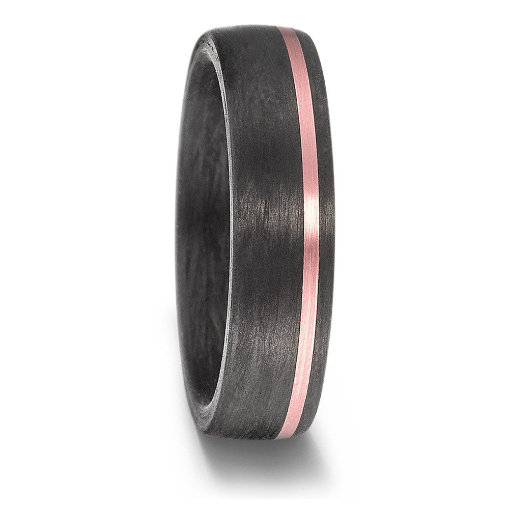 Partnerring 585/14 krt roségoud, Carbon