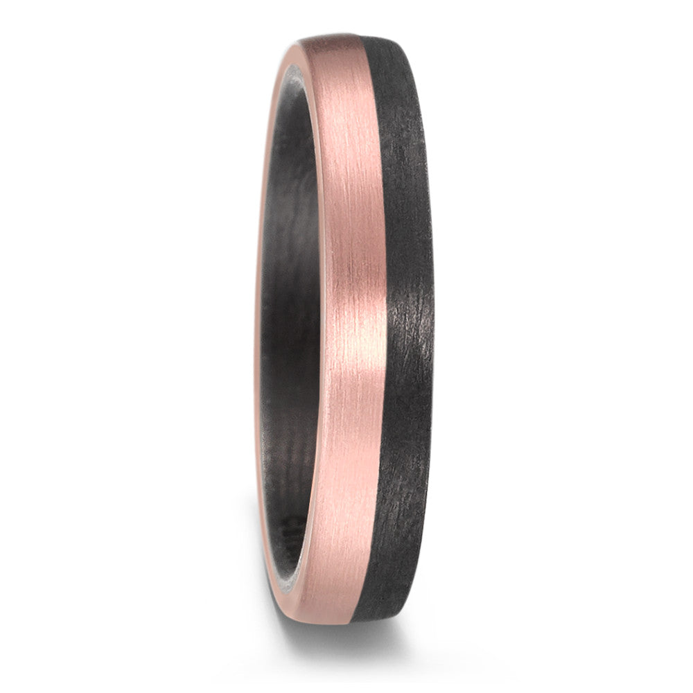 Partnerring 585/14 krt roségoud, Carbon