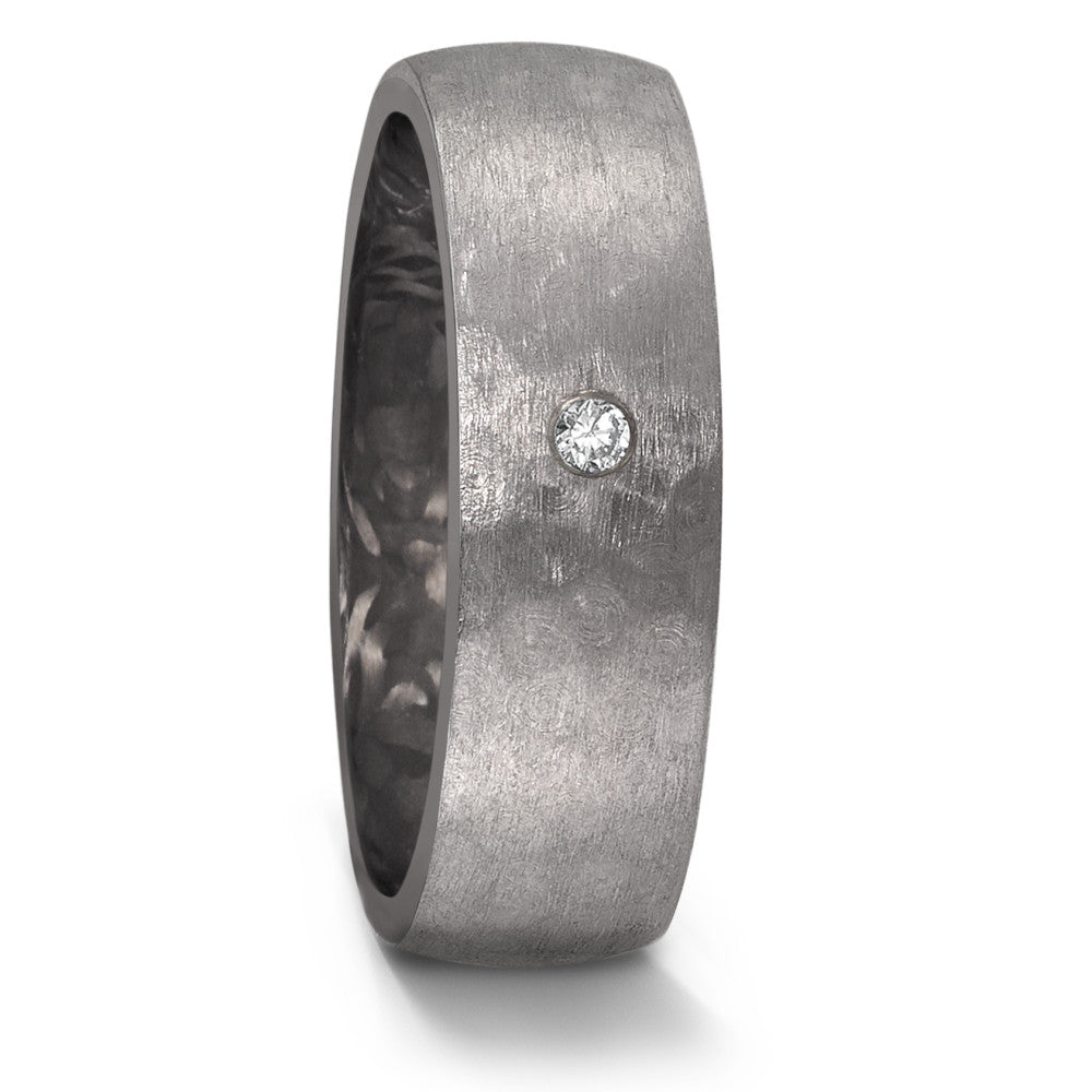 Partnerring 999 Tantaal, Carbon Diamant 0.03 ct, w-si