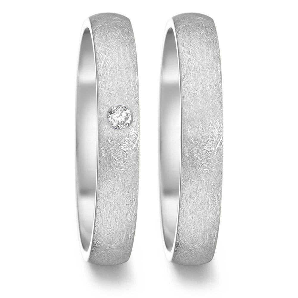 Partnerring Roestvrijstaal Diamant 0.04 ct, tw-si