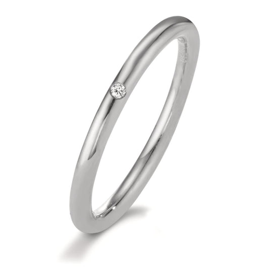 Aanschuifring 750/18K krt witgoud Diamant 0.01 ct, w-si