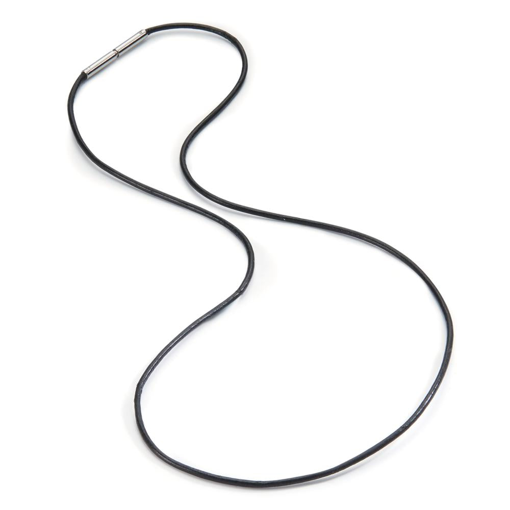 Collier Leder, Roestvrijstaal 38 cm Ø1 mm