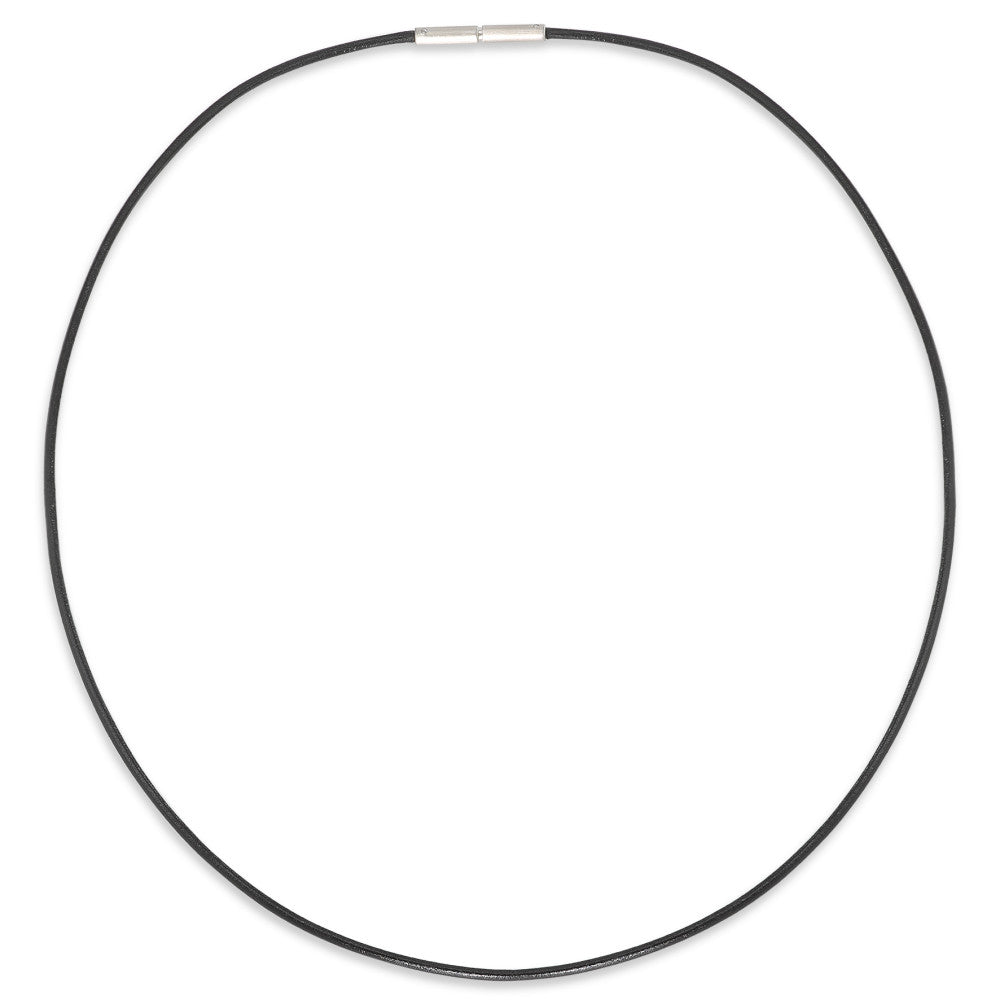 Collier Leder, Roestvrijstaal 42 cm Ø1.5 mm