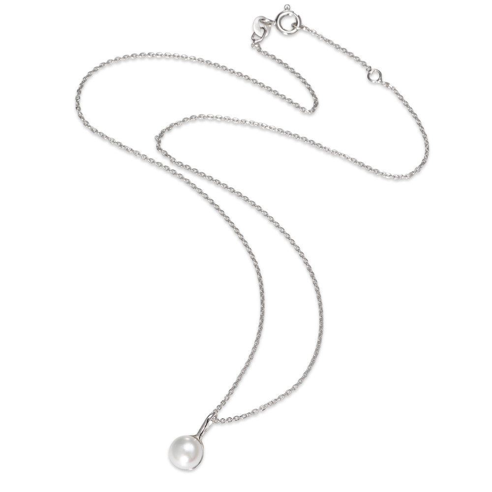 Collier met hanger Zilver Gerhodineerd zoetwater Parel 40-42 cm