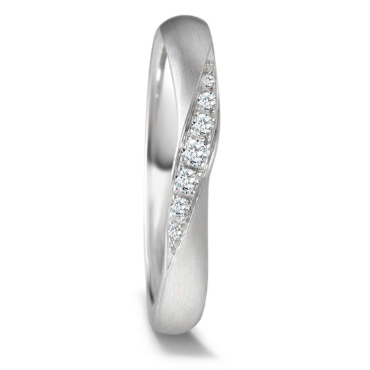 Partnerring 950 Platina Diamant 0.08 ct, 7 Steen, tw-vsi