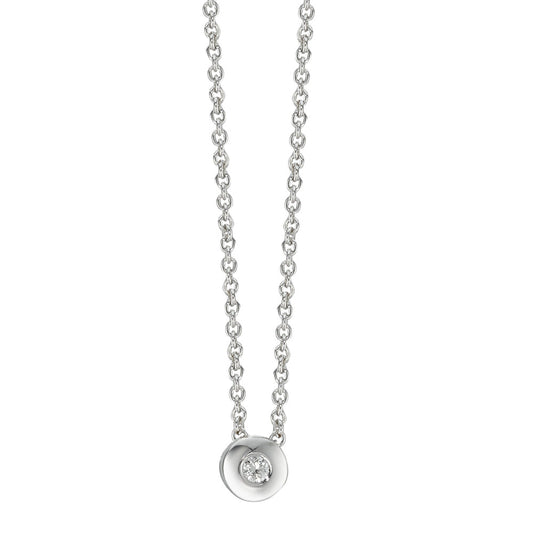 Collier 750/18K witgoud Diamant 0.03 ct, w-si 42-45 cm Ø4.5 mm