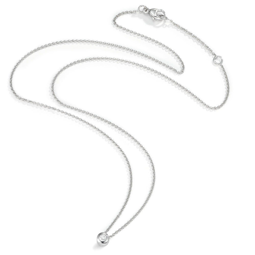 Collier 750/18K witgoud Diamant 0.03 ct, w-si 42-45 cm Ø4.5 mm