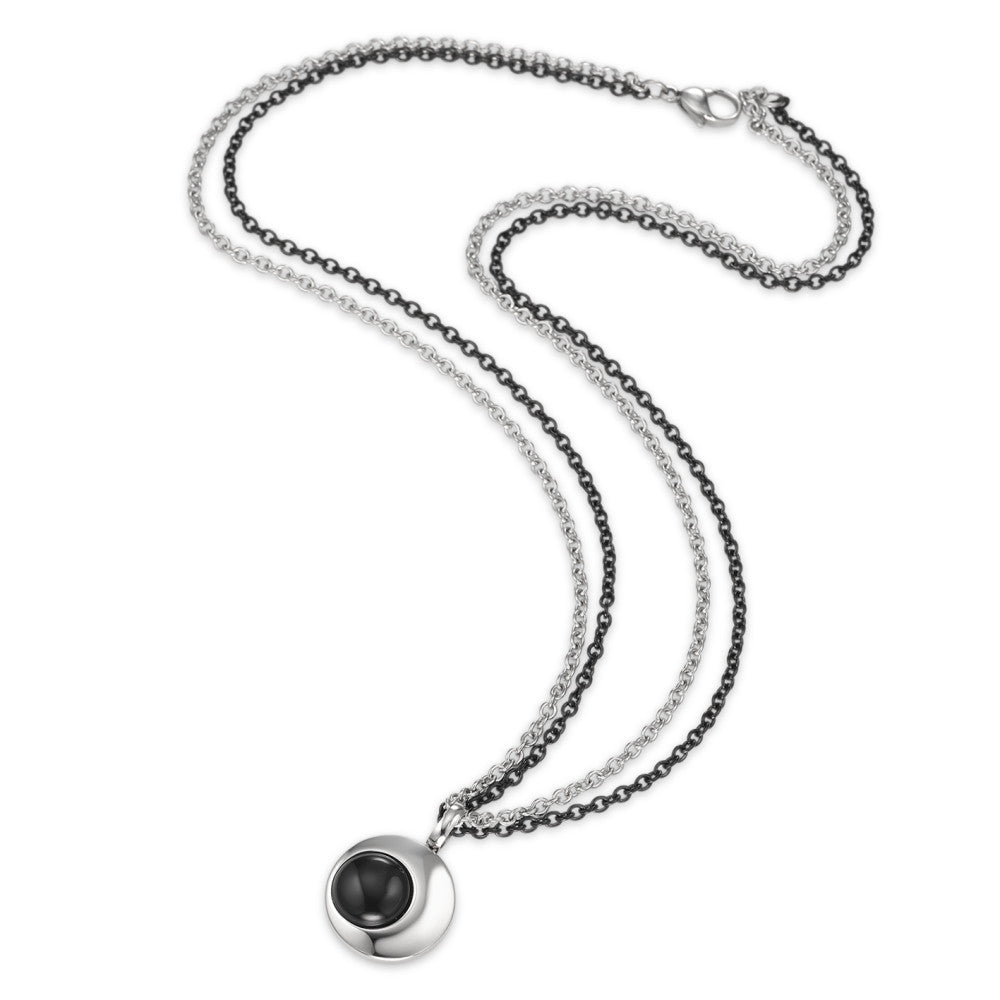 Collier Roestvrijstaal Onyx Zwart IP-gecoat 45 cm