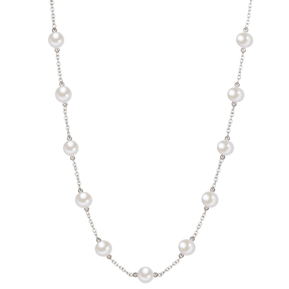 Collier Zilver Gerhodineerd zoetwater Parel 63 cm