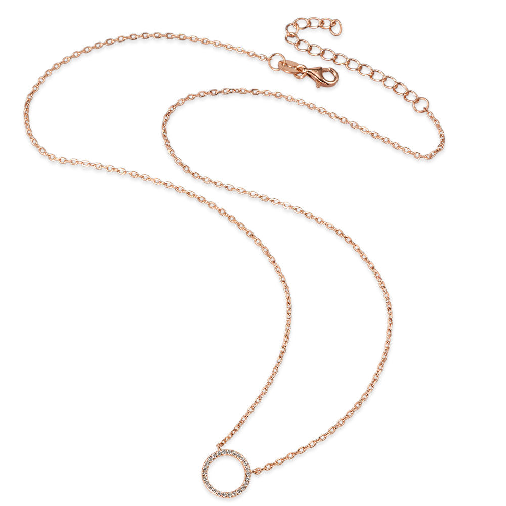 Collier Zilver Zirkonia Rosé Verguld 40-45 cm