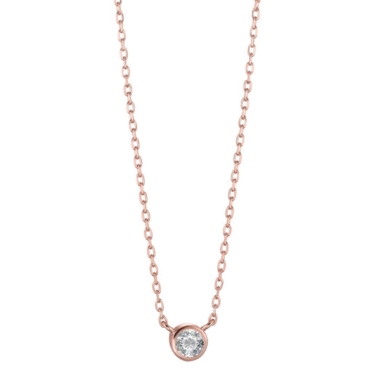 Collier Zilver Zirkonia Rosé Verguld 40-45 cm