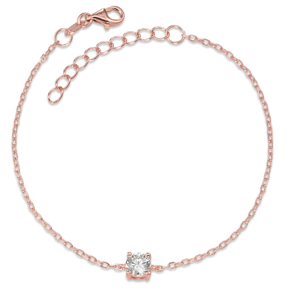 Armband Zilver Zirkonia Rosé Verguld 16-19 cm Ø5 mm