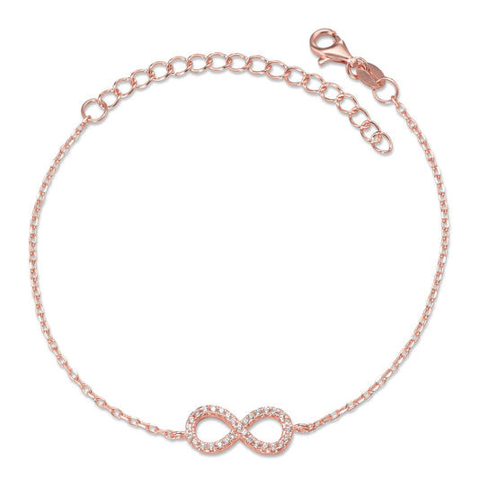 Armband Zilver Zirkonia Rosé Verguld Oneindigheid 16-19 cm