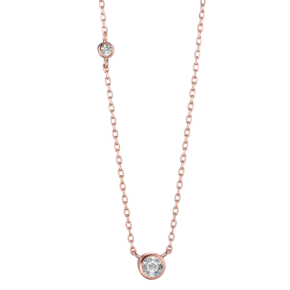 Collier Zilver Zirkonia Rosé Verguld 40-45 cm