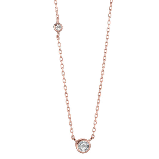 Collier Zilver Zirkonia Rosé Verguld 40-45 cm